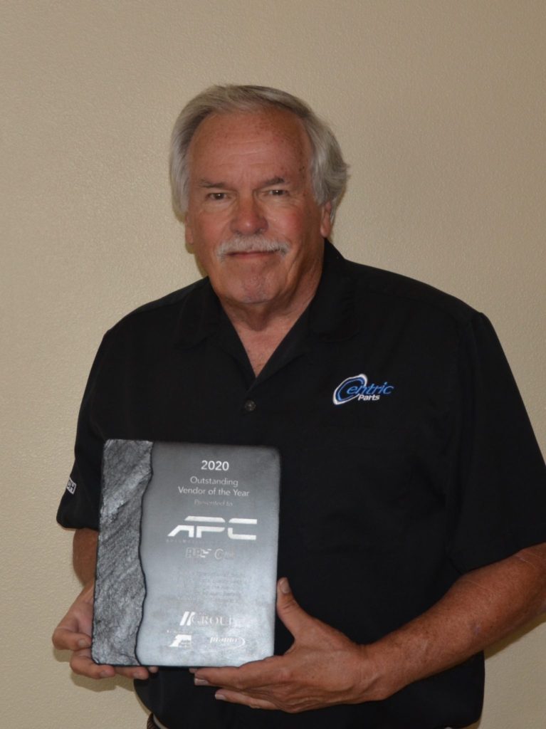 The Automotive Parts Services Group (The Group) announced its “Vendor of the Year” awards during its virtual national conference and expo. Charlie Kirkland, vice president, program groups accepts the Outstanding Vendor of the Year award of behalf of APC/AP Centric.